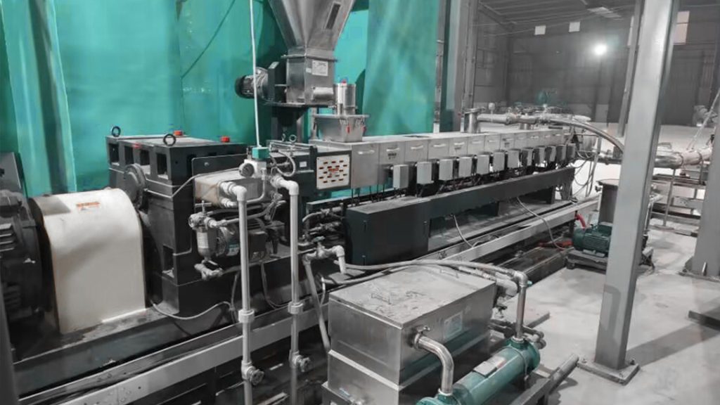 PET Flakes & Glass Fiber Twin Screw Pelletizing Line