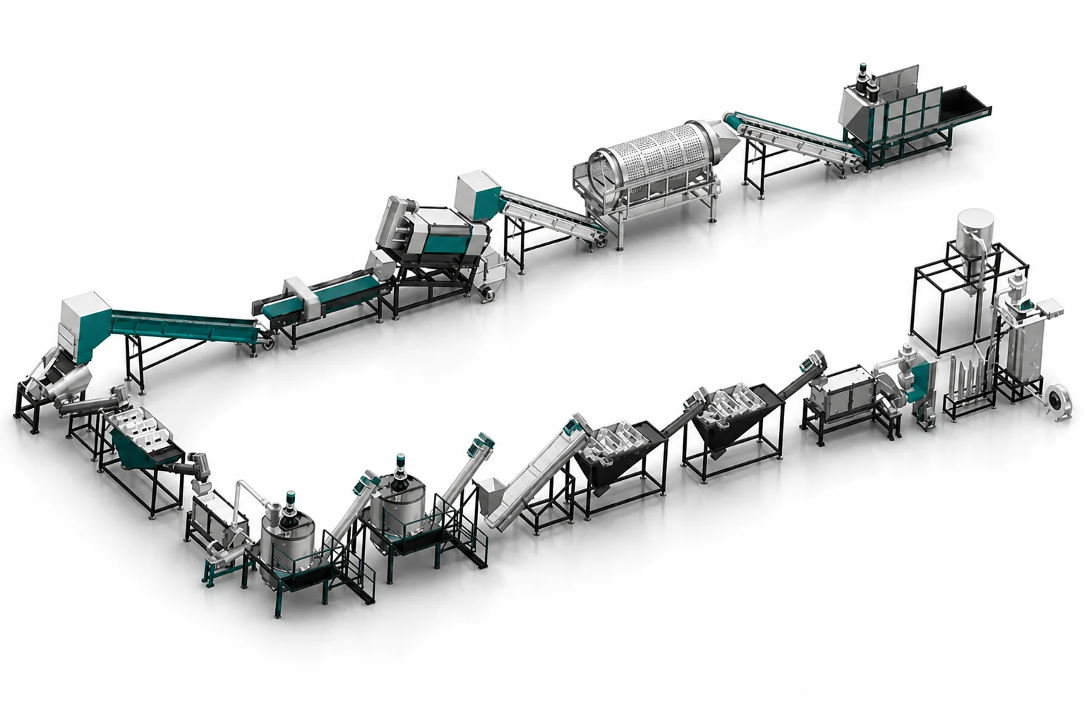 PET bottle sorting washing line full layout for plastic recycling plant