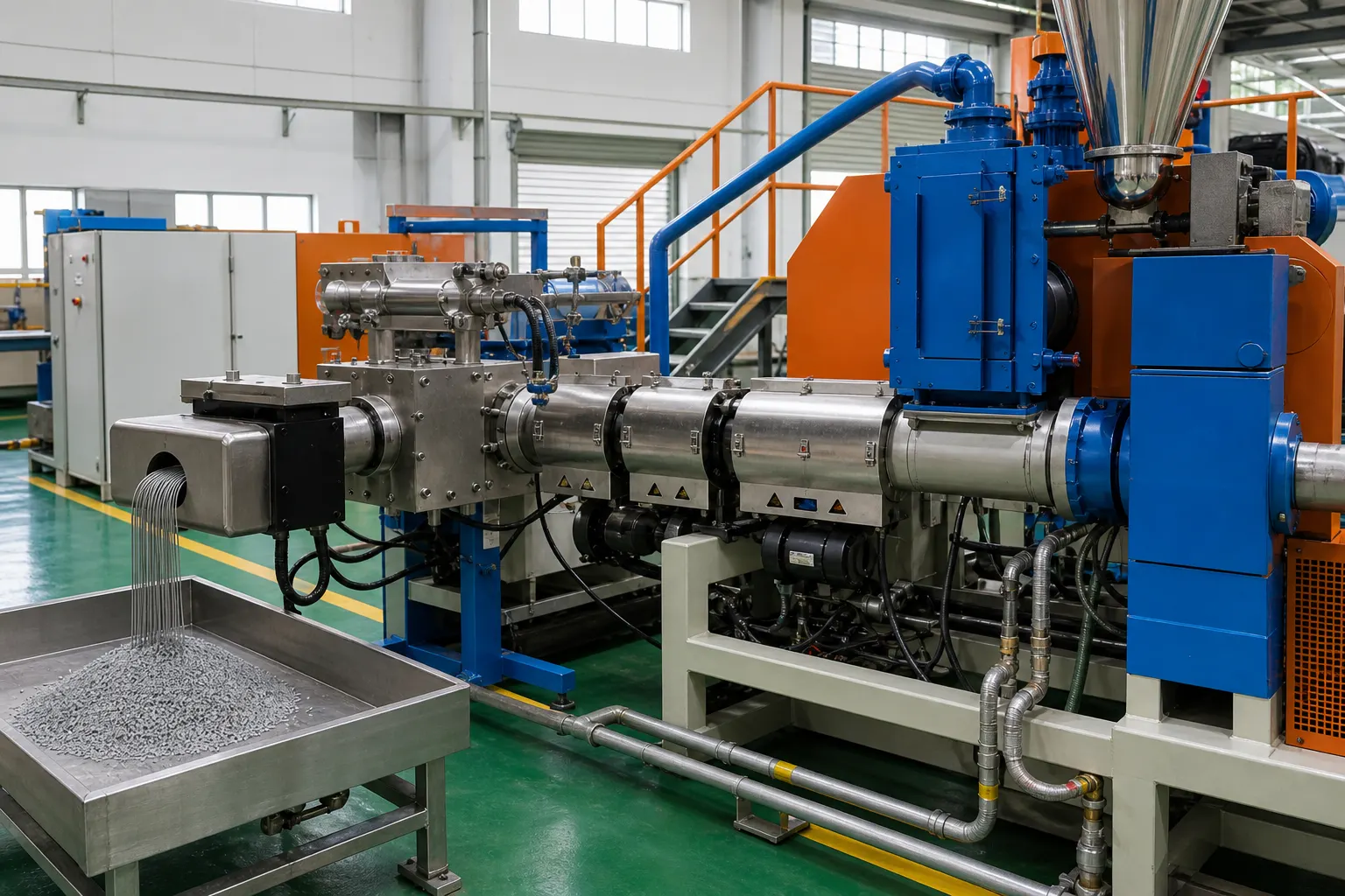SUHUI plastic recycling pelletizing line equipment with extruder filtration and pelletizing section