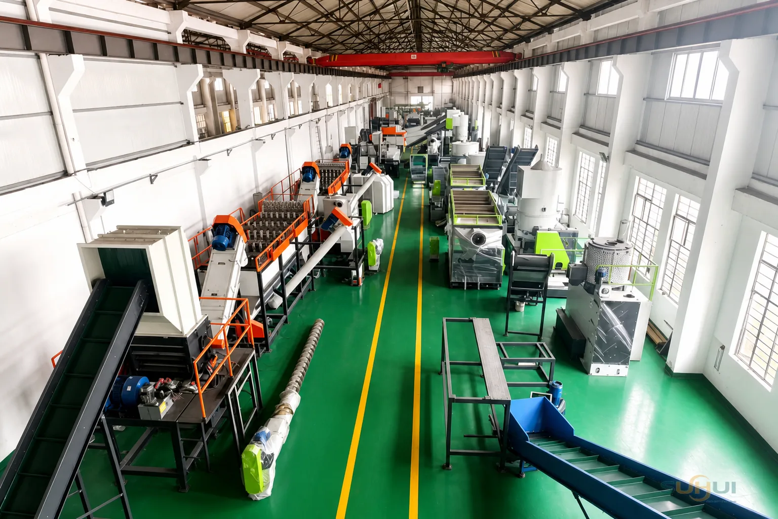 PP PE film washing line assembled in SUHUI workshop before shipment